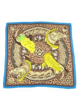 Hermes Scarf Silk Brown